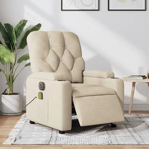 VidaXL Massagestoel elektrisch verstelbaar stof crèmekleurig