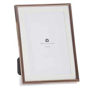 Fotolijstje voor 13 x 18 cm foto - koper - metaal - frame 15 x 20 cm - passe partout -