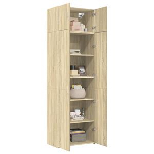 vidaXL Opbergkast 70x42,5x225 cm bewerkt hout sonoma eikenkleurig