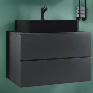 VCM 2-tlg. Waschplatz Waschtisch Badmöbel Set Waschbecken Lendas S BL Schublade