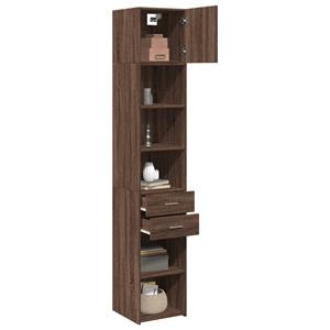 vidaXL Opbergkast smal 40x42,5x225 cm bewerkt hout bruin eikenkleurig