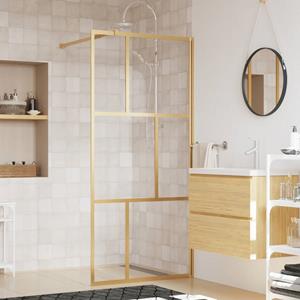 VidaXL Inloopdouchewand transparant 80x195 cm ESG-glas goudkleurig