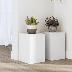 VidaXL Plantenstandaards 2 st 20x20x30 cm bewerkt hout wit