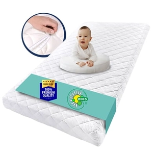 Kids Collective Kindermatras 60x120 cm met wasbare hoes / 10 cm hoog wit zonder hoeslaken