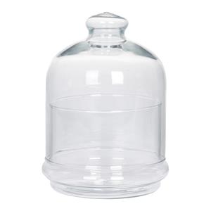 glazen decoratie stolp met plateau - 14 x 18 cm -