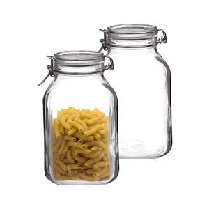 Bormioli Voorraad/weckpot - 2x - transparant - glas - 22 x 10 cm - 1,5 -  Rocco -