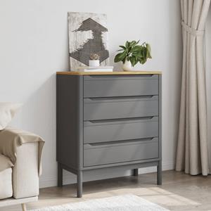 VidaXL Ladekast FLORO massief grenenhout grijs
