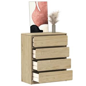 VidaXL Ladekast SAUDA 76,5x39x91 cm massief grenenhout eikenkleurig