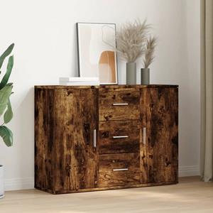 vidaXL Dressoir 90,5x29,5x65 cm bewerkt hout gerookt eikenkleurig