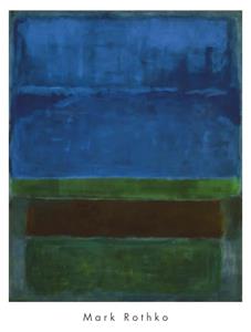 PGM Kunstdruk Mark Rothko Blue, Green and Brown 71x94cm