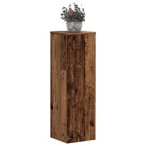 vidaXL Plantenstandaards 2 st 25x25x80 cm bewerkt hout oud houtkleurig
