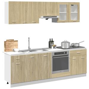 vidaXL 8-delige Keukenkastenset bewerkt hout sonoma eikenkleurig