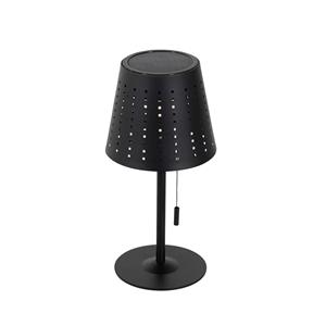 QAZQA Buiten tafellamp zwart incl. LED 3-staps dimbaar oplaadbaar en solar - Ferre