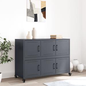 vidaXL Dressoir 100,5x39x72 cm staal antracietkleurig