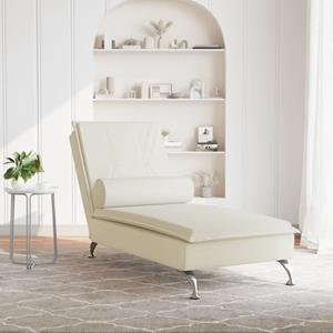 vidaXL Massage chaise longue met bolster fluweel roze