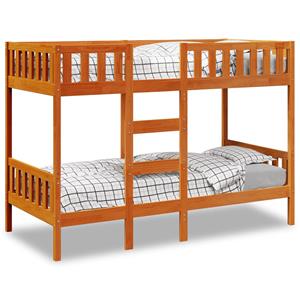 VidaXL Stapelbed massief grenenhout wasbruin 90x190 cm