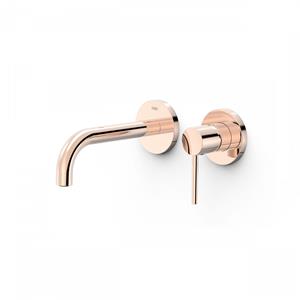 Tres Wastafelmengkraan Inbouw  Study Exclusive 2-Gats Gebogen Uitloop 18 cm en Hendel Rosé Goud 