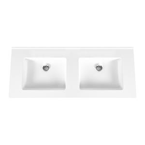 Wastafel  Zonder Kraangaten 45.5x120 cm Solid Surface Wit 