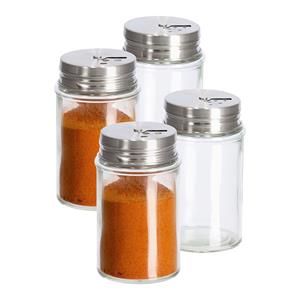Zeller Kruidenpotje/strooier - 8x - glas/metaal - met strooihulpstuk - 90 ml - 5 x 8,5 cm -