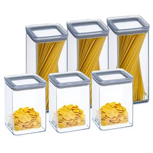 5five Keuken/voedsel voorraadpotten set 6x - kunststof - 1000/1500 ml - luchtdicht -