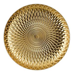 House of Seasons Kaarsenbord/onderbord - goud - D33 x H3,5 cm - gerecycled plastic - rond -