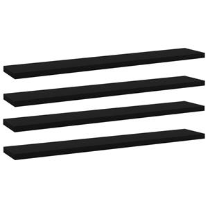 VidaXL Wandschappen 4 st 60x10x1,5 cm spaanplaat zwart