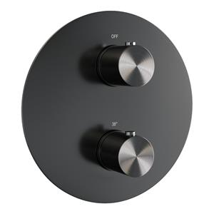 Brauer Gunmetal Edition 3-weg inbouwthermostaat rond gunmetal geborsteld PVD