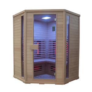 Sauna  Premiumline Corner Infrarood 150x150x200 cm Hemlock Hout