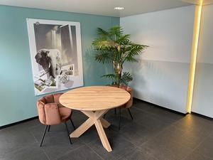 Loods XL Eikenhouten ronde tafel Wies
