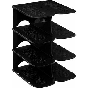 Schoenenrek - verticaal - stapelbaar - zwart - kunststof - 27 x 25 x cm -