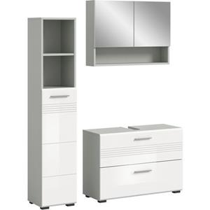 Welltime Badmeubelset Calicio, bestehend aus:Waschbeckenunterschrank,Hoch-und Spiegelschrank