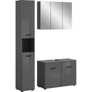 Welltime Badmeubelset Doux, bestehend aus: Hochschrank, Waschbeckenunterschrank,