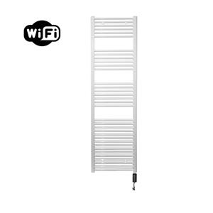 Sanicare elektrische design radiator 45x172cm wit met WiFi en thermostaat rechts zwart