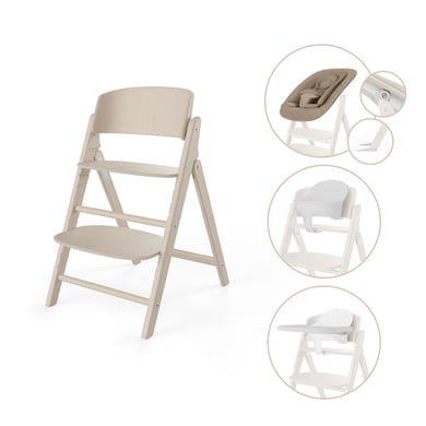 Kinderstoel Cybex CLICK&FOLD 4-in-1 All Natural/Light Natural met Newbornset, Babyset&Eetblad