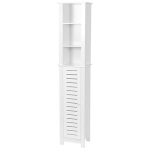 4Goodz Badkamerkast Hoog Santorini Met 1 Deur En 6 Planken - 173 Cm - Wit