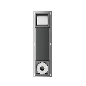 BWS Toiletrolhouder Zonder Klep en Reserverolhouder Inbouw  Milan Gunmetal 