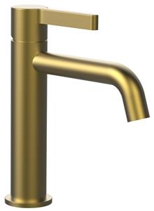 Sapho Iconic wastafelkraan met gebogen uitloop 19cm goud mat