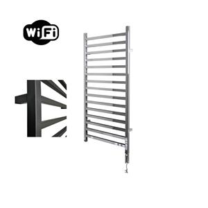 Sanicare Qubic elektrische radiator 60x126cm chroom met WiFi en thermostaat rechts chroom