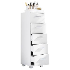 VCM Holz Badmöbel Midischrank Badregal Badschrank Kommode Badezimmer Möbel Schubladen Zalo M