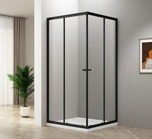 Aqualine Agga vierkante douchecabine 90x90cm zwart mat