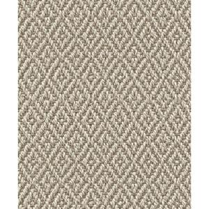 Praxis Vliesbehang Met Sisal Ruit Weefsel Grijs-beige - Zand
