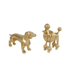 Beeld Hond Kiki Polystone 12x3,8x6,2cm Goud