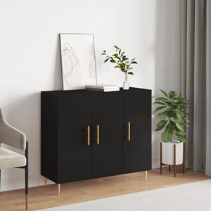 vidaxl Dressoir 90x34x80 cm bewerkt hout zwart