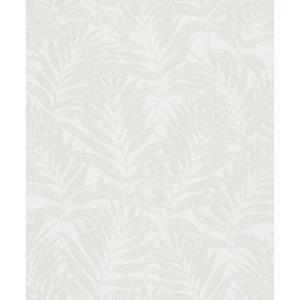 Praxis Vliesbehang Met Bladeren Print Ecru - Grijs-beige - Nikkel - Lichtroze