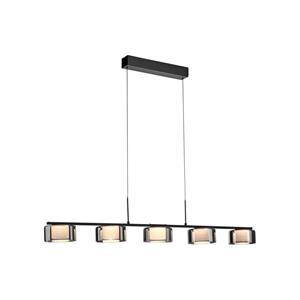 Paul Neuhaus 5-lichts hanglamp Rika zwart 2116-18