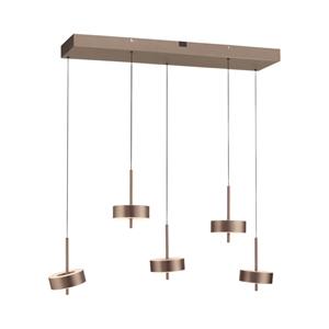 Paul Neuhaus 5-lichts hanglamp Q-Rotate bruin modern 2249-34