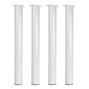 Furniture Legs Europe Witte stalen meubelpoot rond Ø 7,6 cm en hoogte 72 cm - Set van 4 stuks