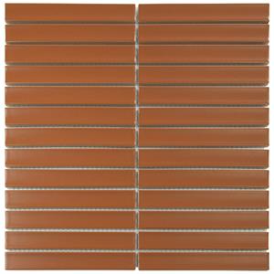The Mosaic Factory Sevilla smalle vinger 2cm mozaïek tegels 30x30 terracotta