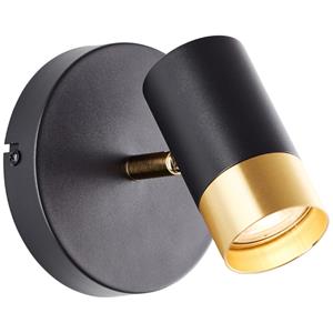 Brilliant Opbouwspot Vigolo zwart met goud G03410/86