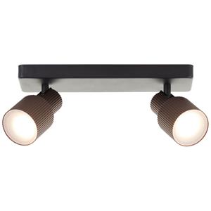 Brilliant 2-lichts opbouwspot Cadiz zwart met brons G01413/76